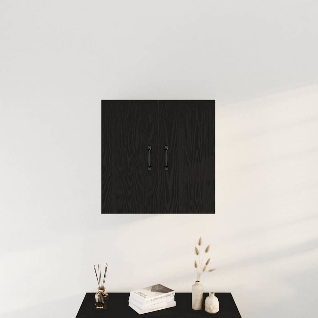 Veggskap svart eik 60x31x60 cm konstruert tre