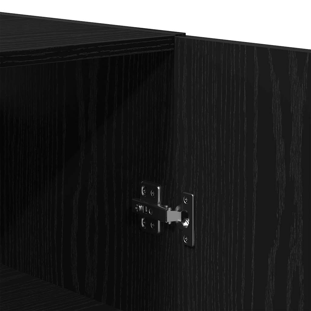 Veggskap svart eik 60x31x60 cm konstruert tre