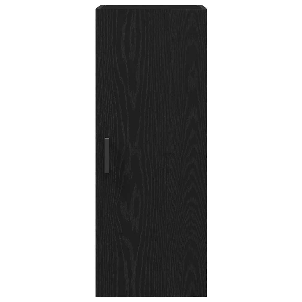 Veggmontert skap svart eik 34,5x34x90 cm konstruert tre