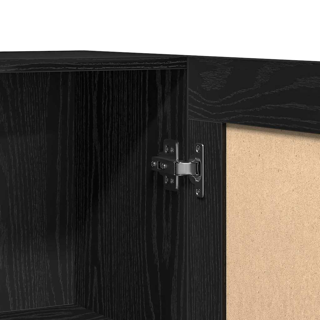 Skjenk i svart eik 120x30,5x70 cm laget av konstruert tre