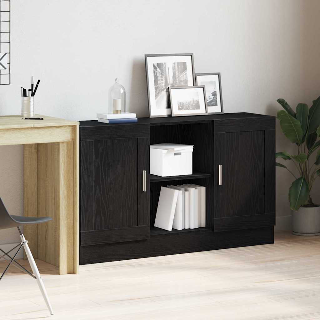 Skjenk i svart eik 120x30,5x70 cm laget av konstruert tre