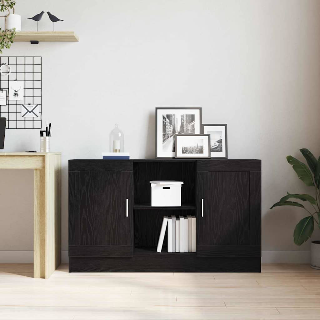 Skjenk i svart eik 120x30,5x70 cm laget av konstruert tre