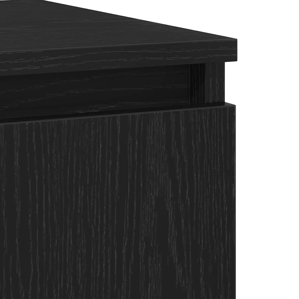 Sidedekor med skuff Svart Eik 60 x 35 x 70 cm Konstruert tre