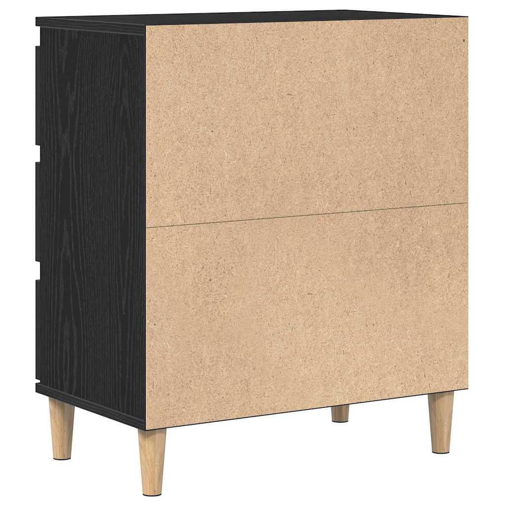 Sidedekor med skuff Svart Eik 60 x 35 x 70 cm Konstruert tre