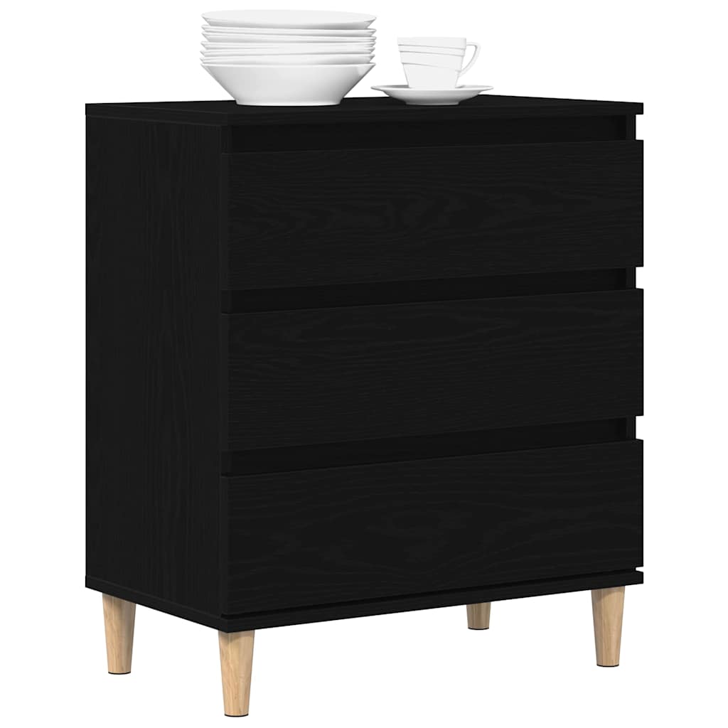 Sidedekor med skuff Svart Eik 60 x 35 x 70 cm Konstruert tre