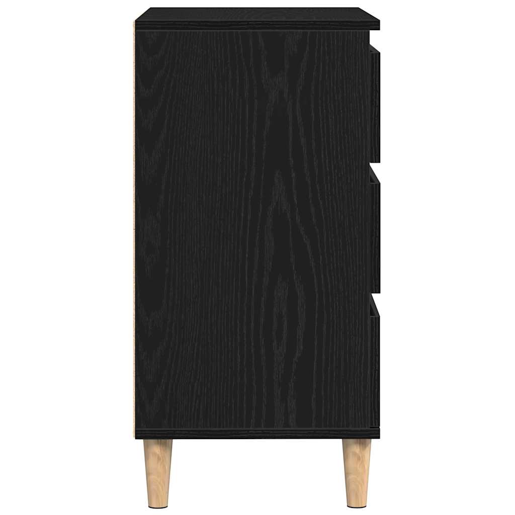 Sidedekor med skuff Svart Eik 60 x 35 x 70 cm Konstruert tre