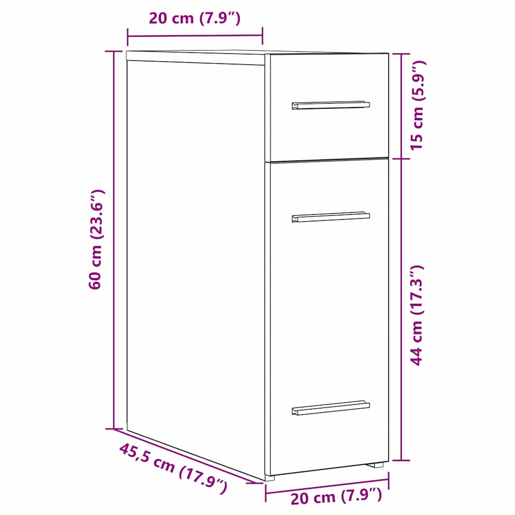 Apotekskap Artisan Eik 20x45,5x60 cm Laget av Tre