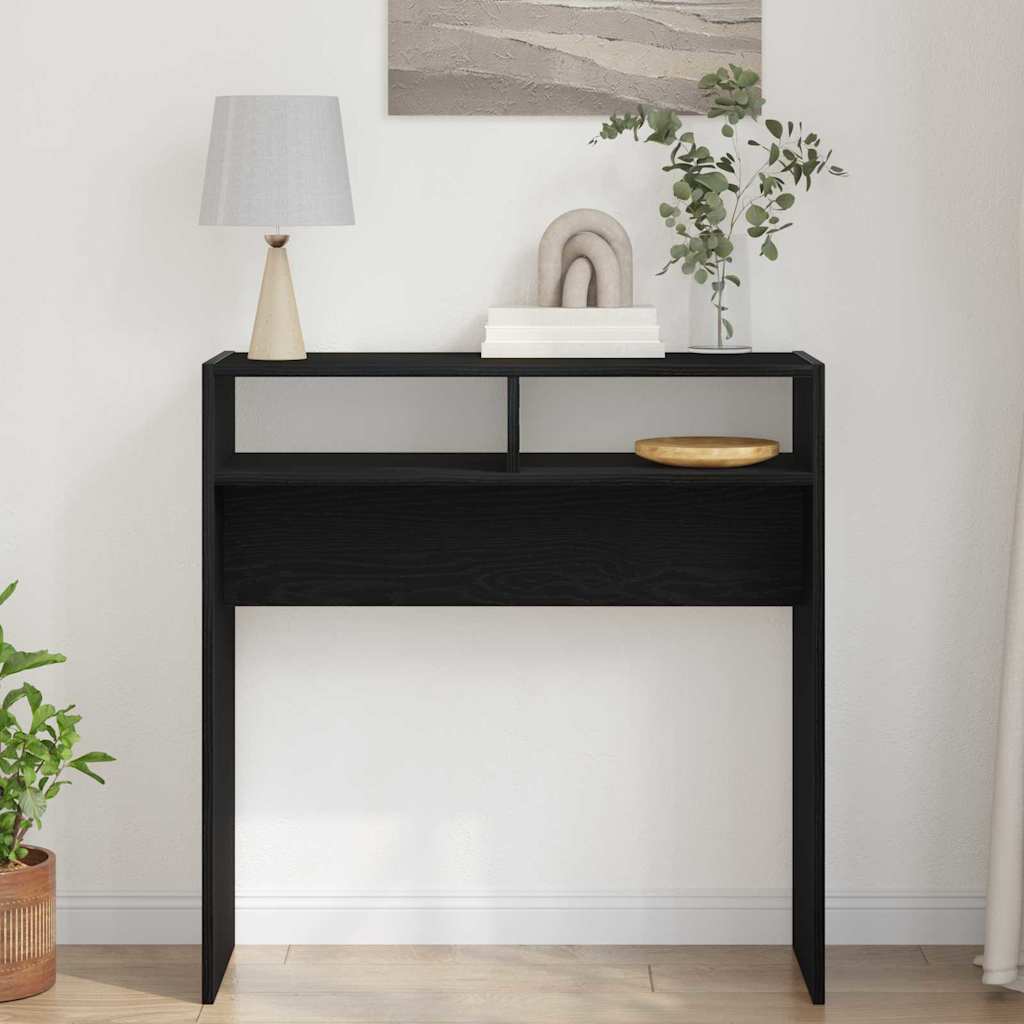Svart Eik Konsollbord - 78x30x80 cm - Laget av konstruert tre