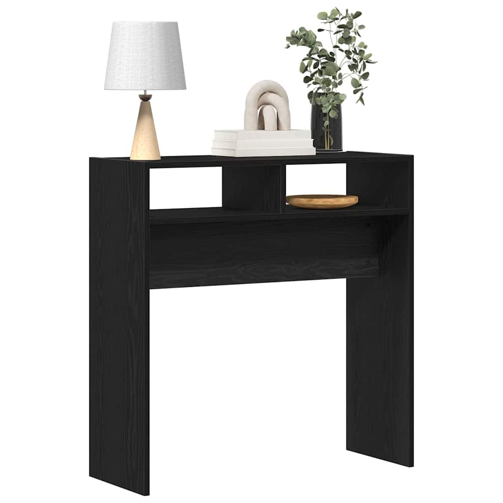 Svart Eik Konsollbord - 78x30x80 cm - Laget av konstruert tre