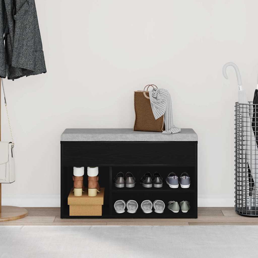 Benk for gangen - Svart eik 60x30x45 cm i ingeniørtre