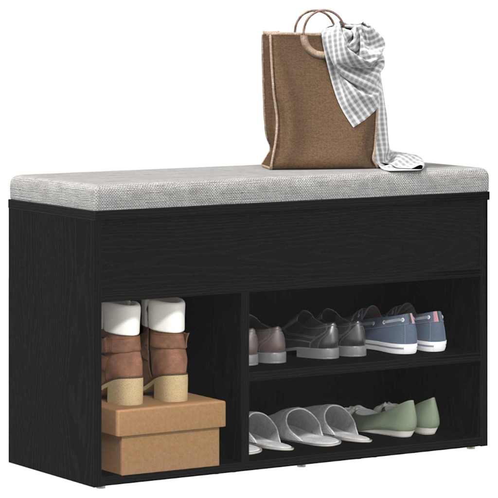 Benk for gangen - Svart eik 60x30x45 cm i ingeniørtre