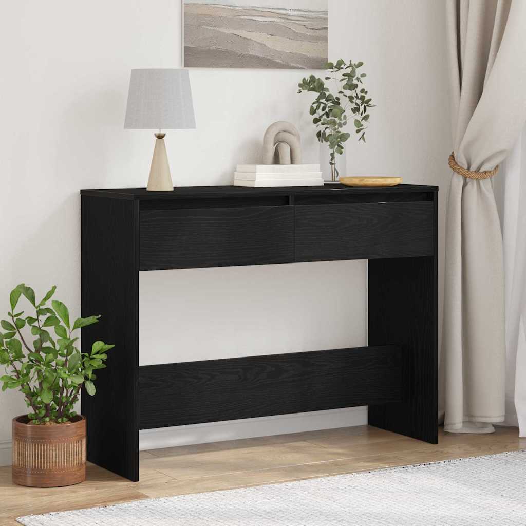 Svart Eike Konsollbord - 100x35x76.5 cm - Konstruert Tre
