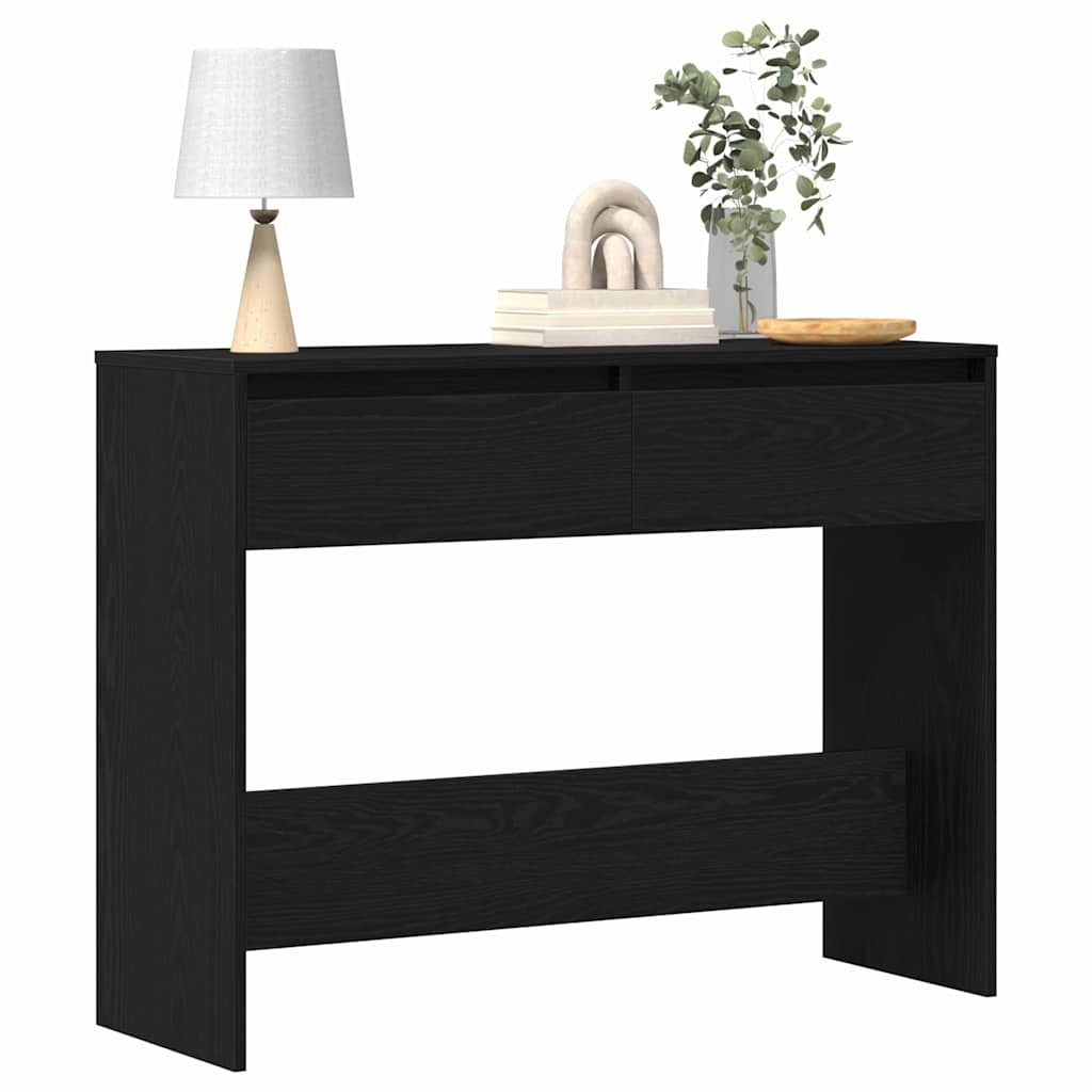 Svart Eike Konsollbord - 100x35x76.5 cm - Konstruert Tre