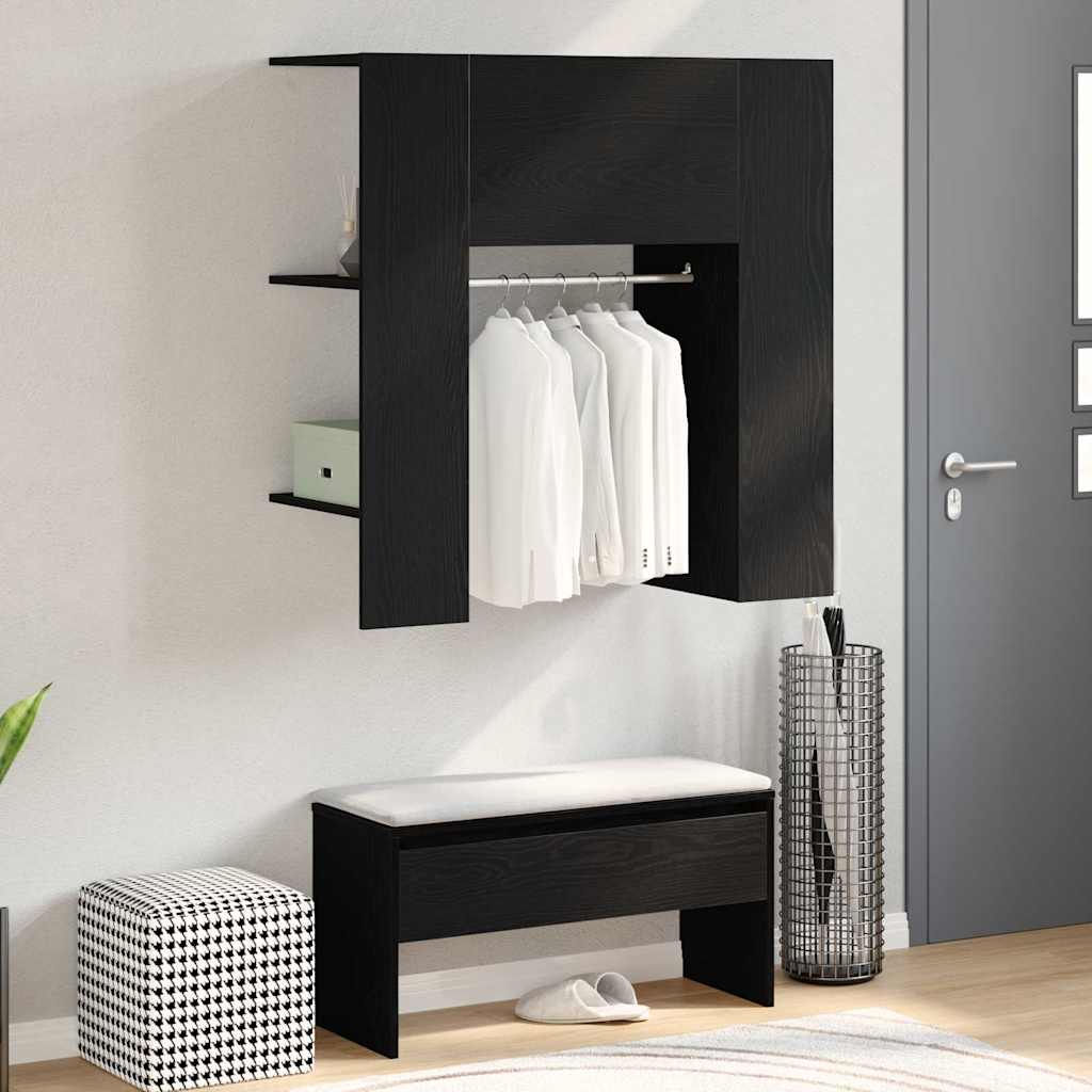 Gangskap Sort Eik 97,5x37x99 cm Konstruert Tre