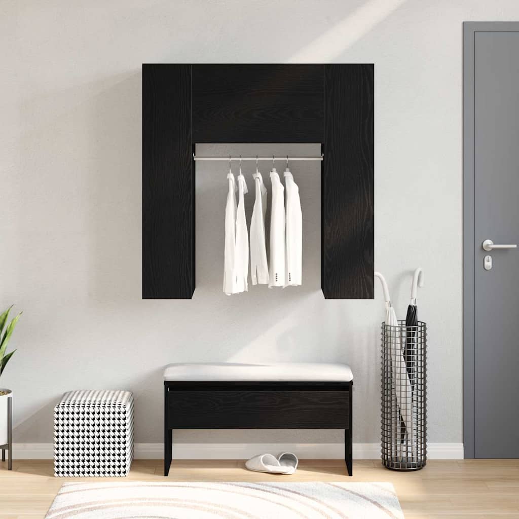 Gangskap Sort Eik 97,5x37x99 cm Konstruert Tre