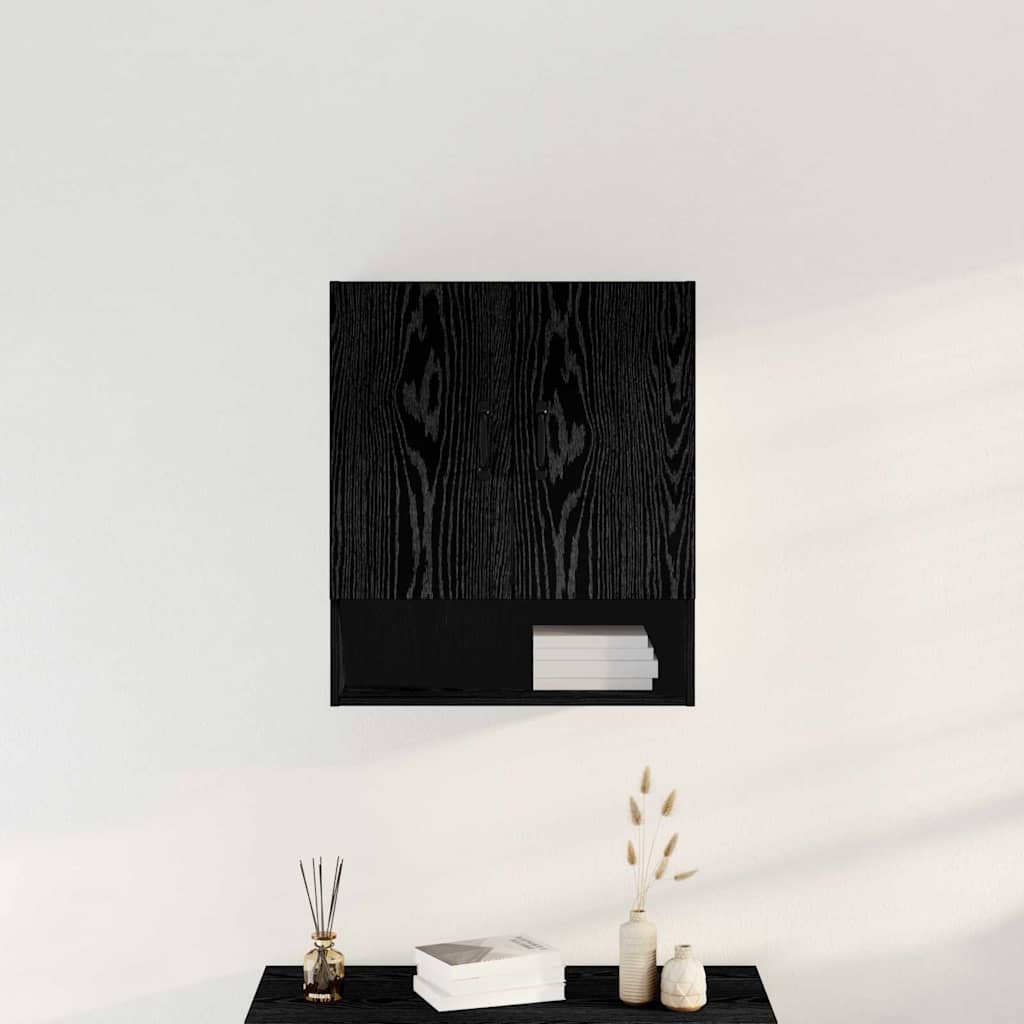 Veggskap svart eik 60x30x70 cm laget av tre