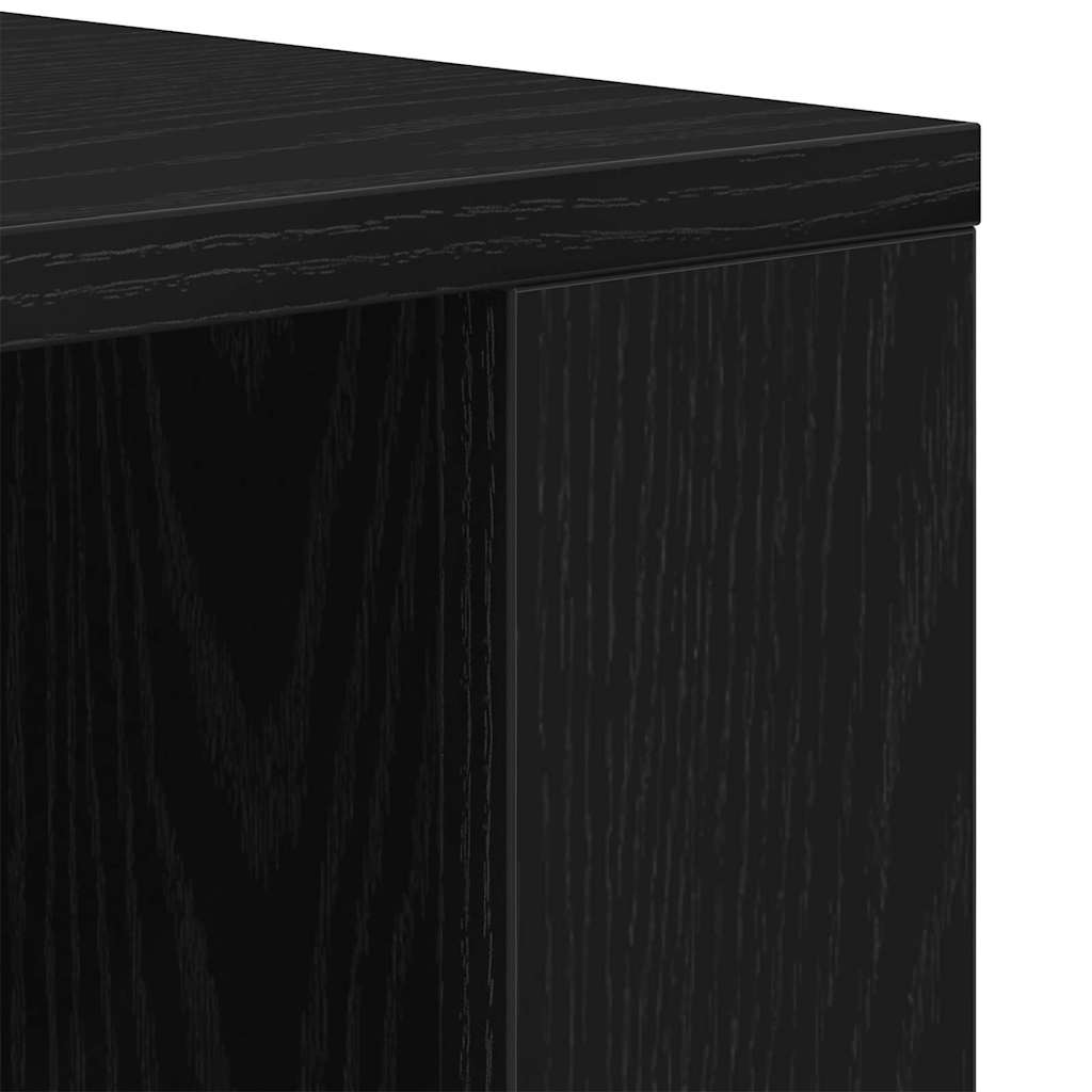 Veggskap Svart Eik 80x33x80 cm Konstruert Tre