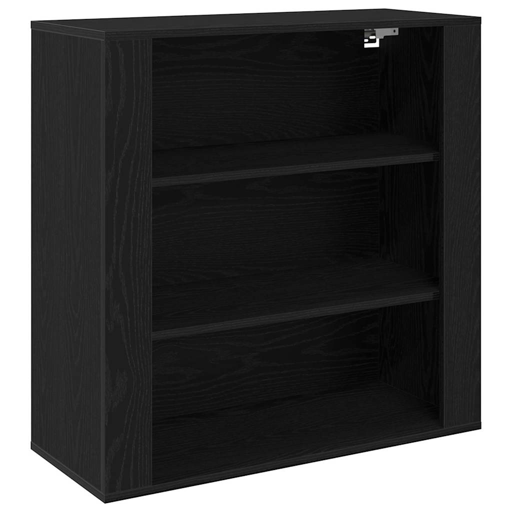 Veggskap Svart Eik 80x33x80 cm Konstruert Tre
