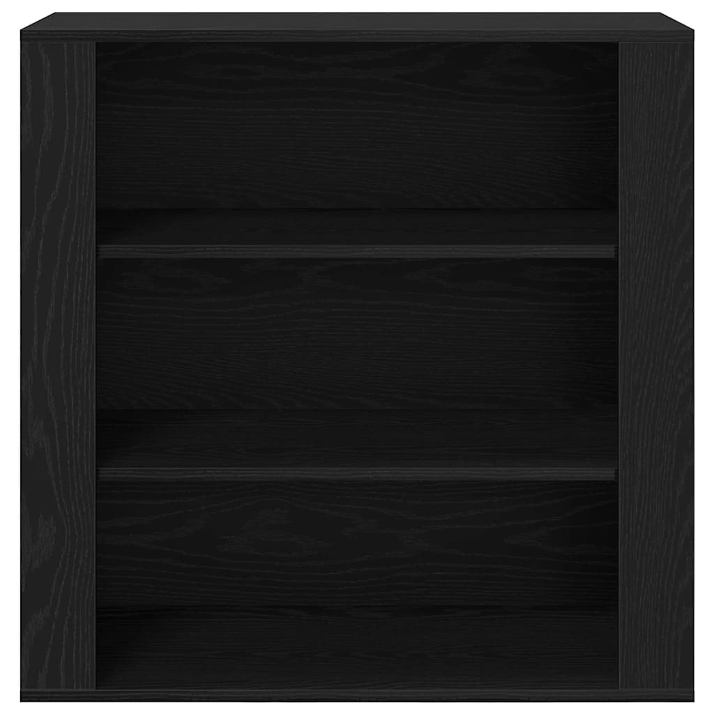 Veggskap Svart Eik 80x33x80 cm Konstruert Tre