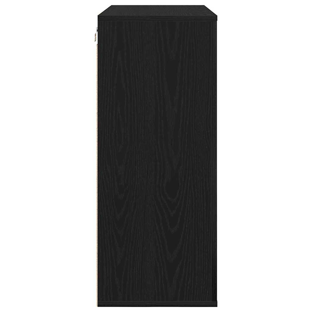 Veggskap Svart Eik 80x33x80 cm Konstruert Tre