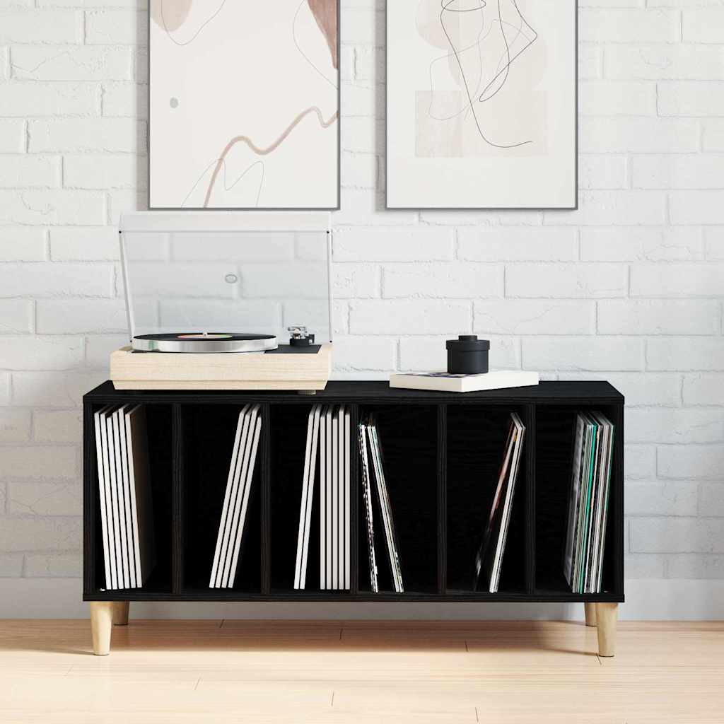EP Record Cabinet Svart Eik 100x38x48 cm Konstruert Tre