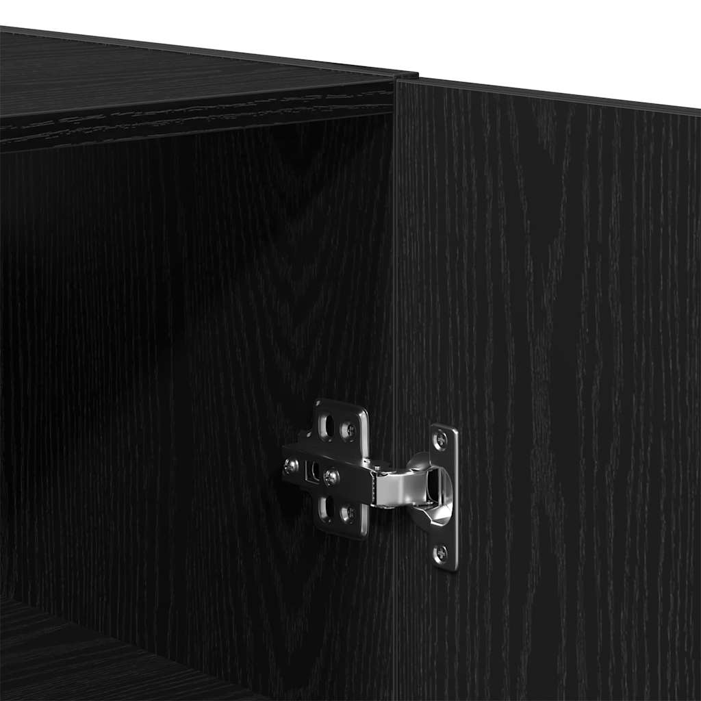 Vegghengt skap Svart eik 69.5 x 34 x 90 cm Konstruert tre