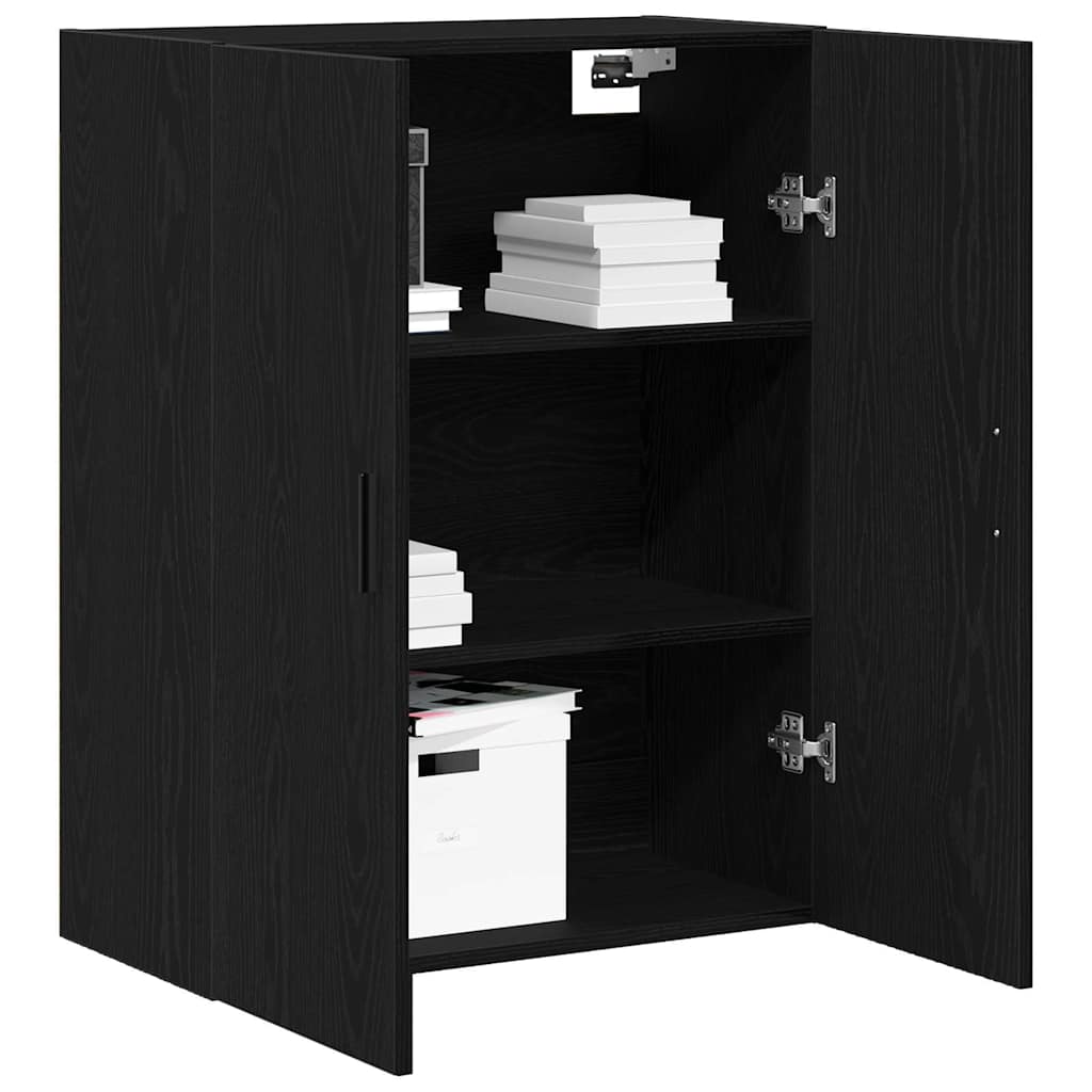 Vegghengt skap Svart eik 69.5 x 34 x 90 cm Konstruert tre
