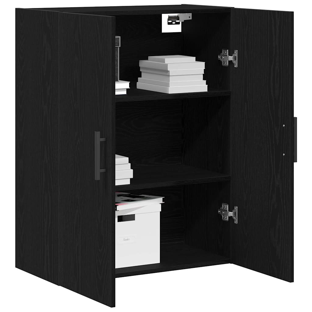 Vegghengt skap Svart eik 69.5 x 34 x 90 cm Konstruert tre