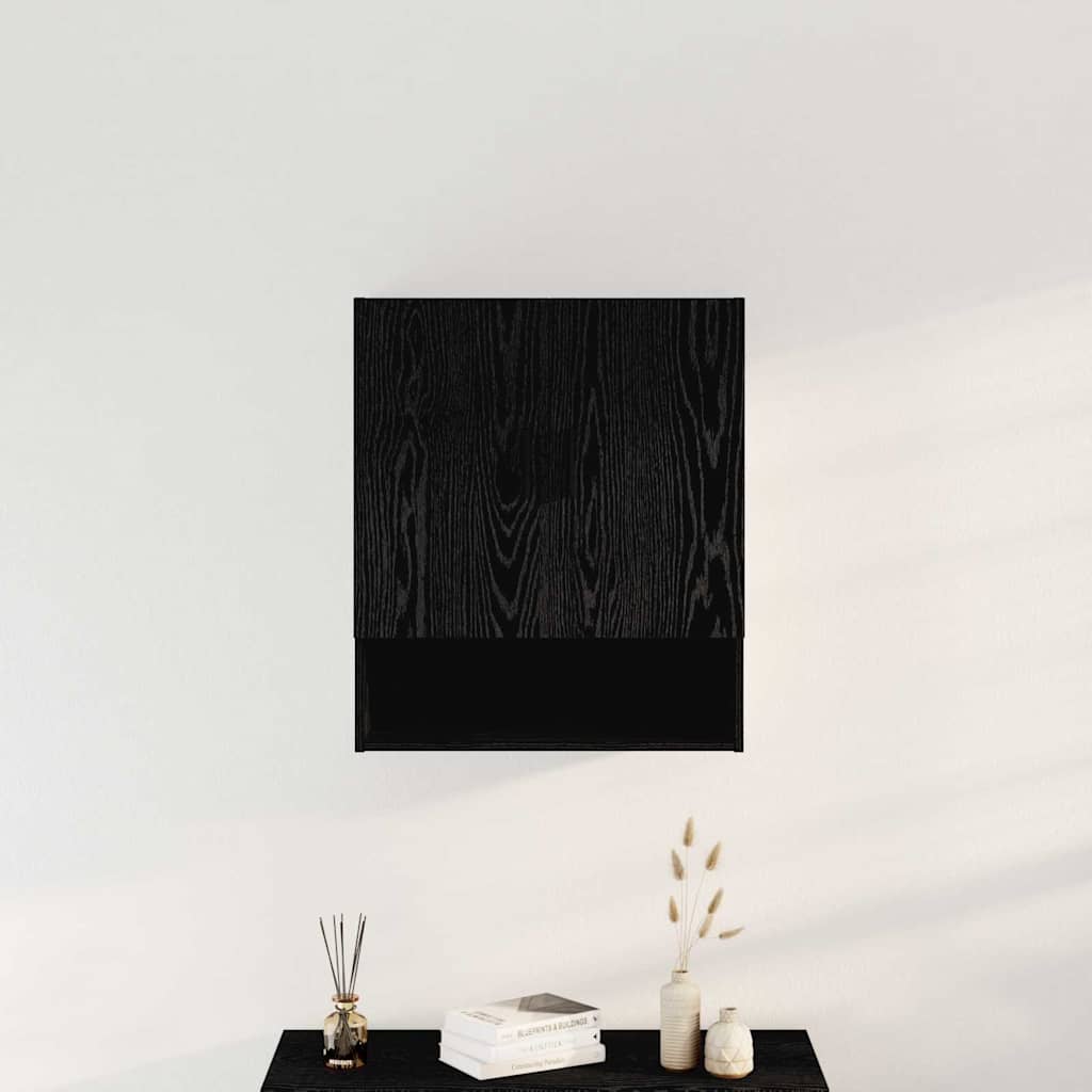 Veggskap i svart eik 60x31x70 cm laget av konstruert tre