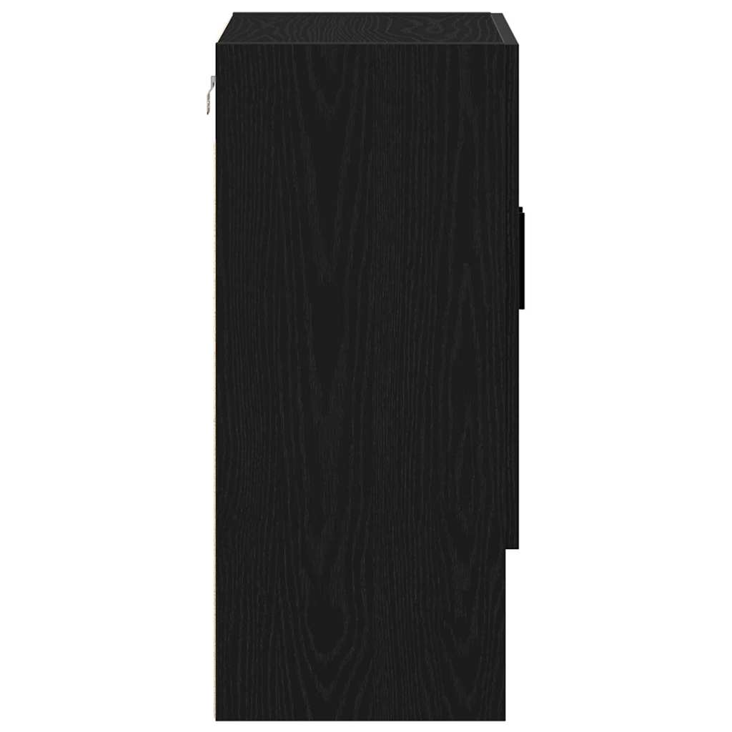 Veggskap i svart eik 60x31x70 cm laget av konstruert tre