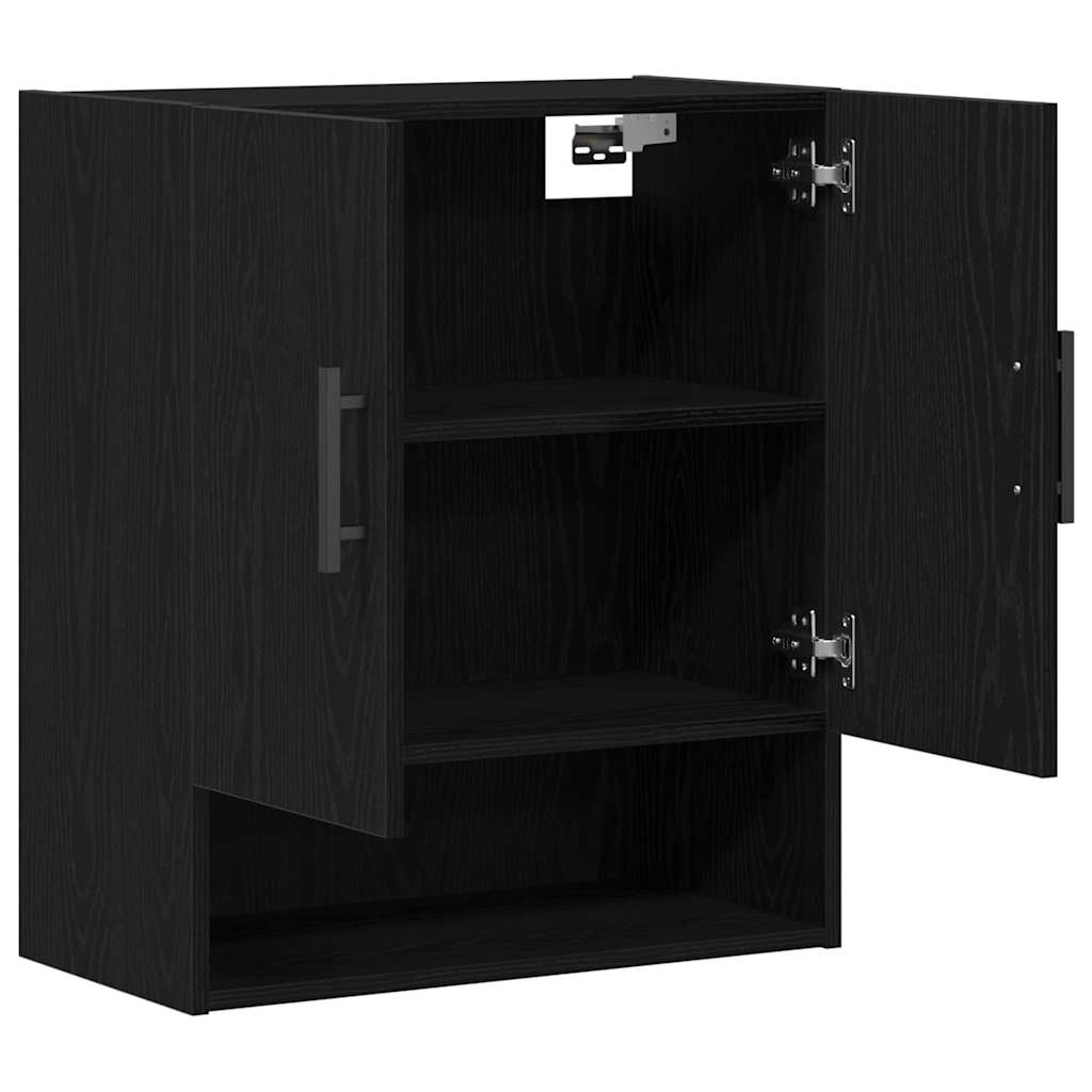 Veggskap Svart Eik 60x31x70 cm Konstruert Tre