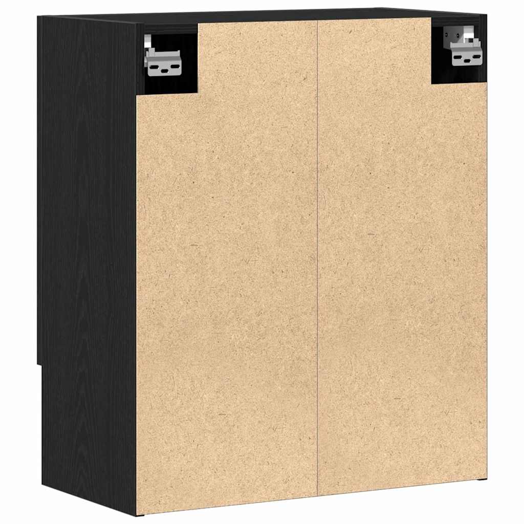 Veggskap Svart Eik 60x31x70 cm Konstruert Tre