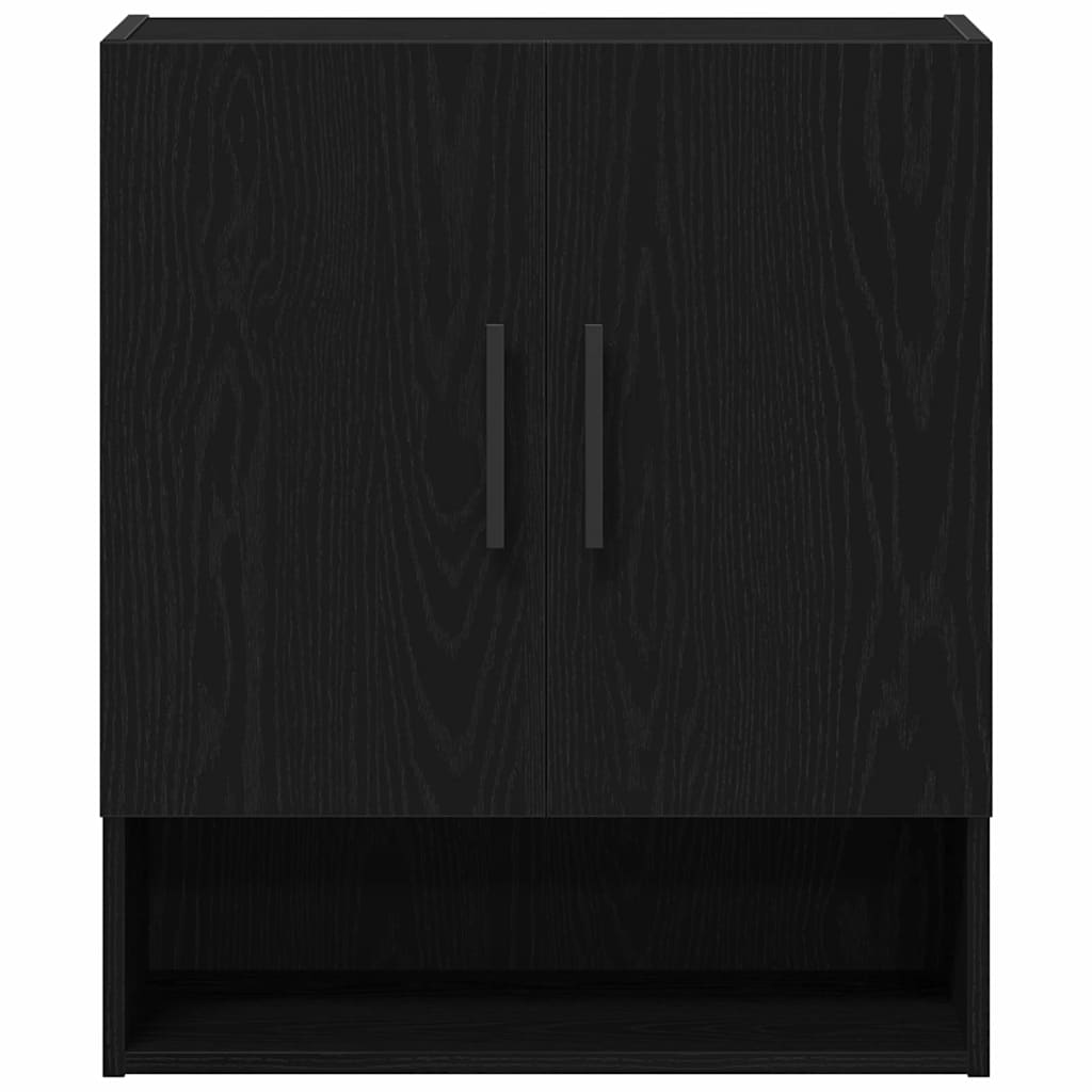 Veggskap Svart Eik 60x31x70 cm Konstruert Tre