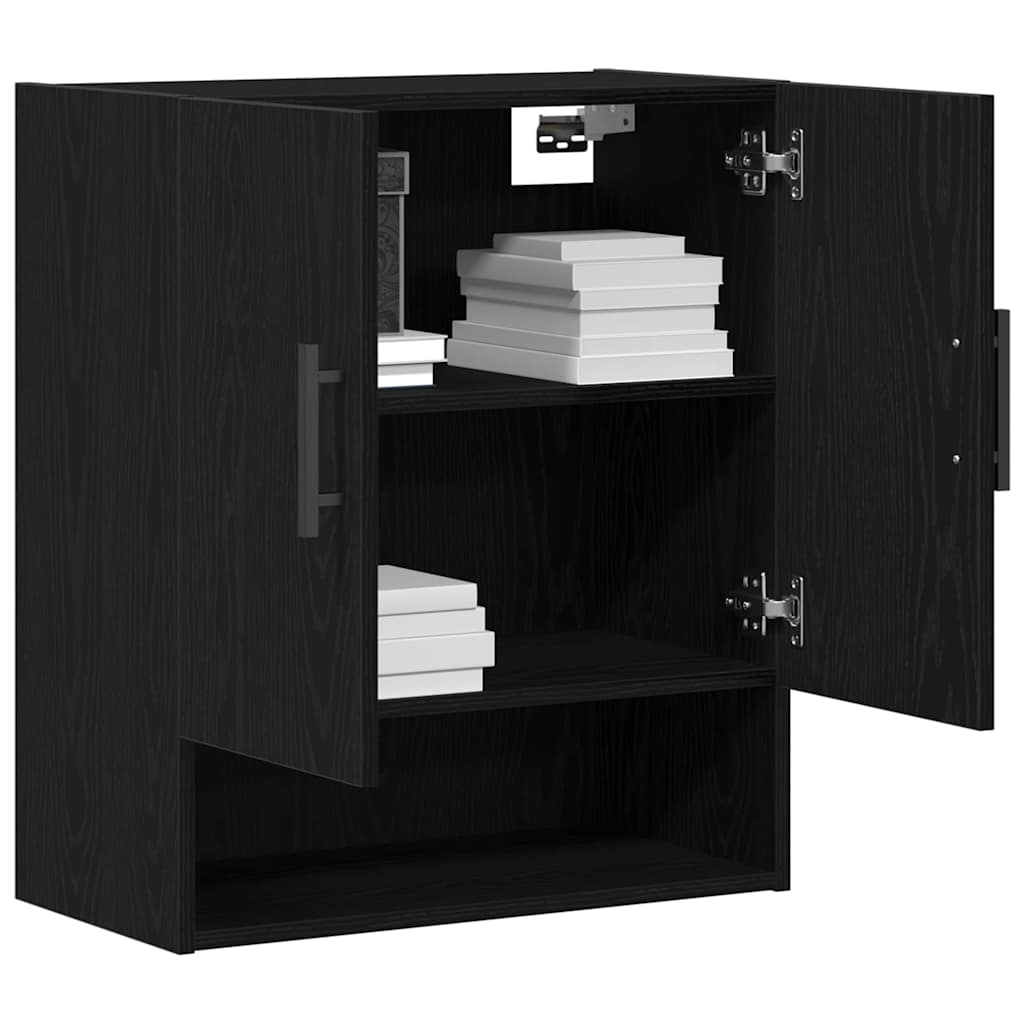 Veggskap Svart Eik 60x31x70 cm Konstruert Tre