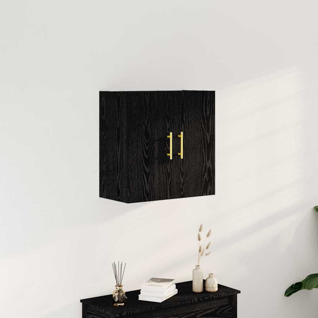 Veggskap Svart Eik 60x31x70 cm Konstruert Tre