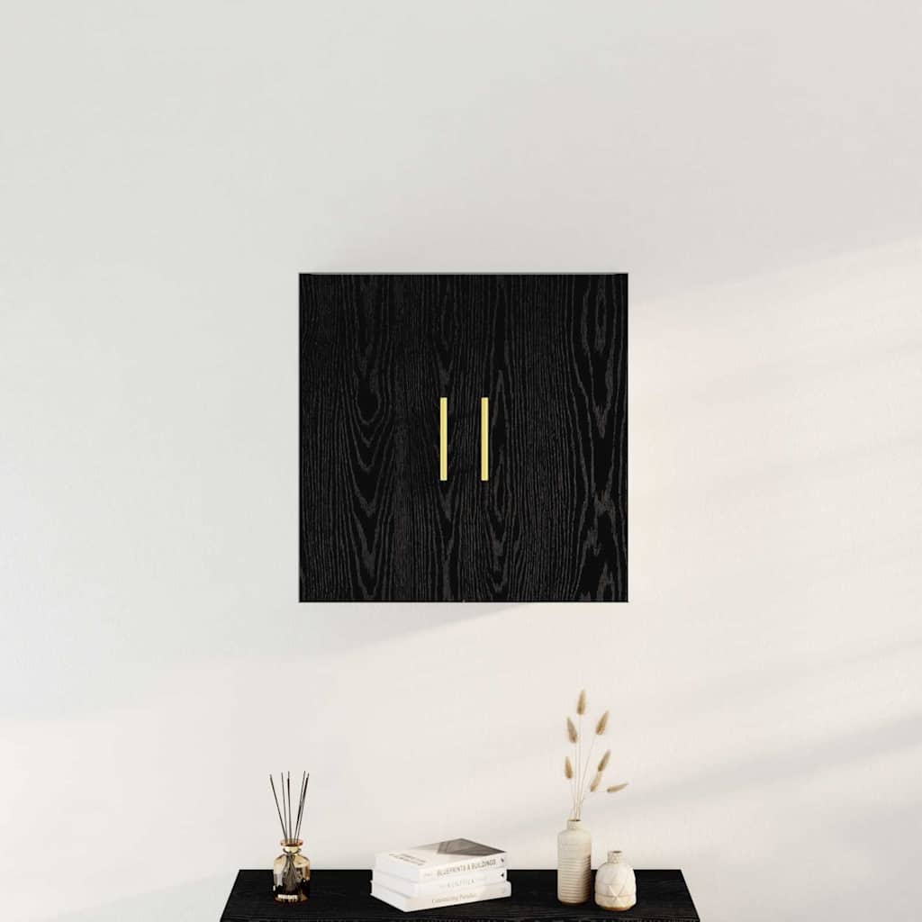 Veggskap Svart Eik 60x31x70 cm Konstruert Tre