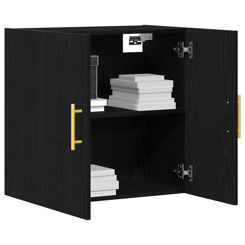 Veggskap Svart Eik 60x31x70 cm Konstruert Tre