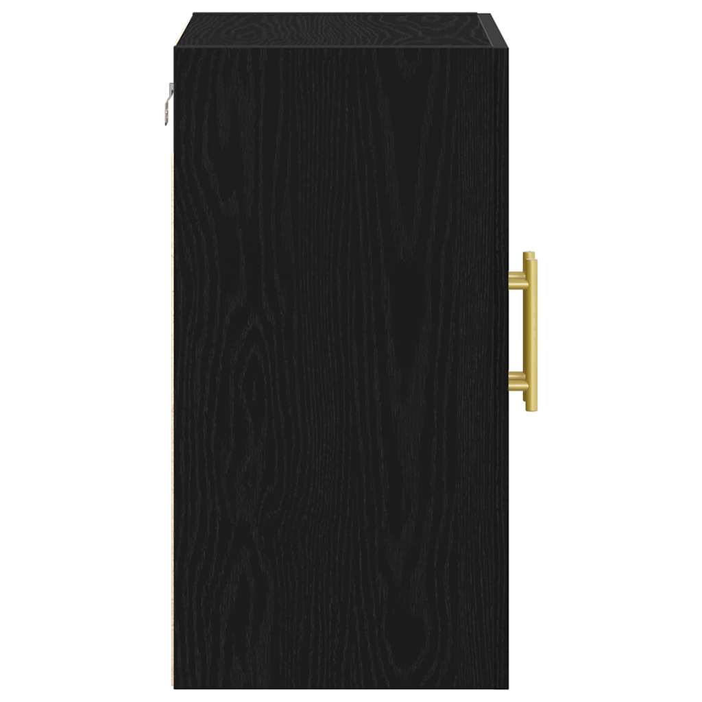 Veggskap Svart Eik 60x31x70 cm Konstruert Tre