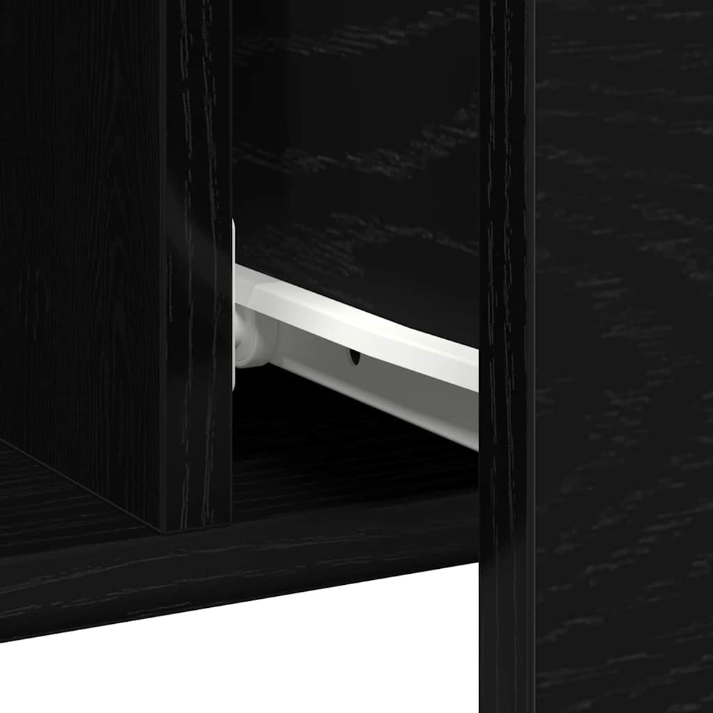 Sideboard Sort Eik 100x36x60 cm Ingeniørfat