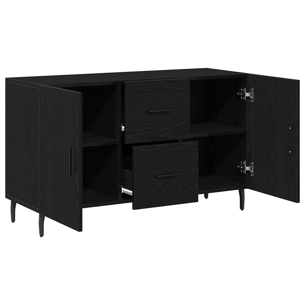 Sideboard Sort Eik 100x36x60 cm Ingeniørfat
