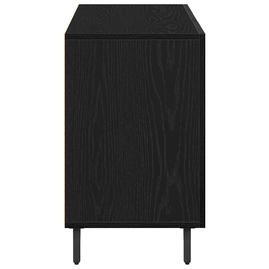 Sideboard Sort Eik 100x36x60 cm Ingeniørfat