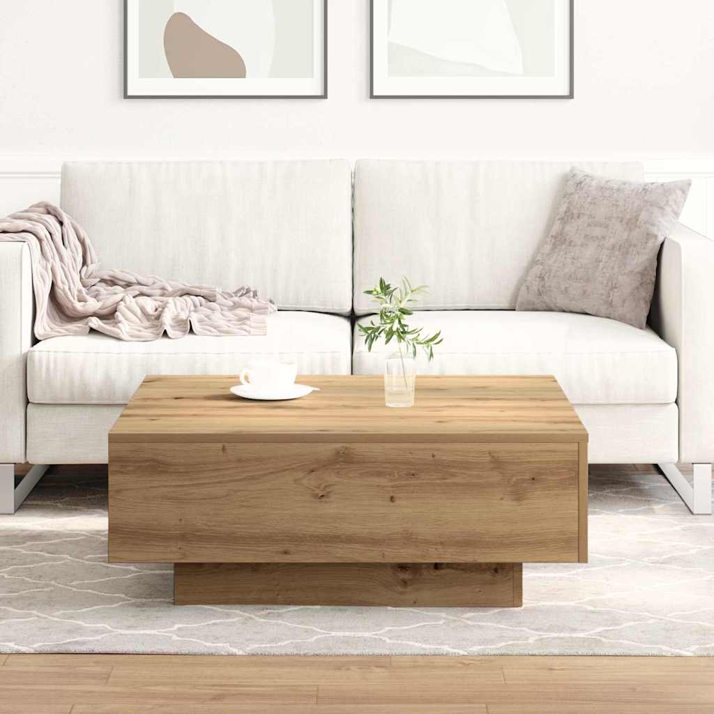 Kaffebord Håndlaget Eik 80x80x31 cm Konstruert Tre