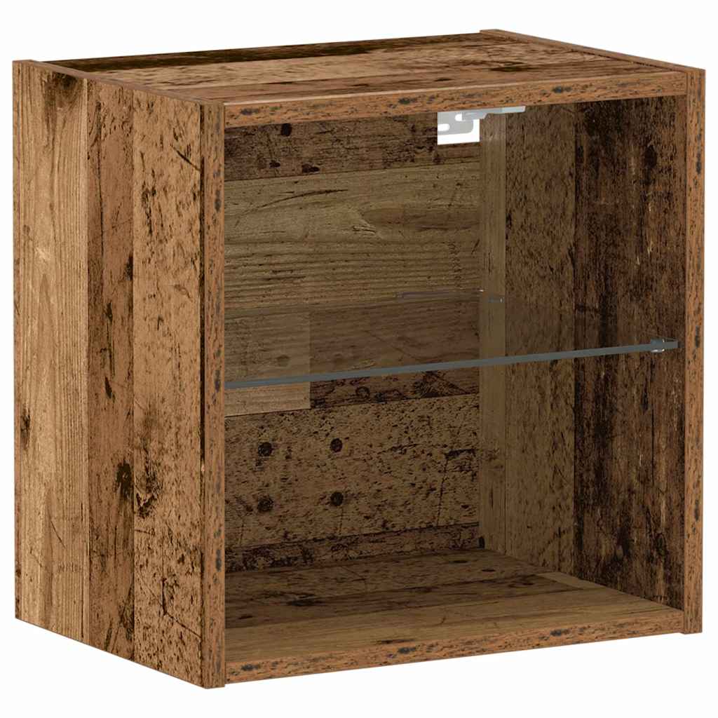 Flytende Hylle 2 stk Gammelt Tre 40x28,5x40 cm Konstruert Tre