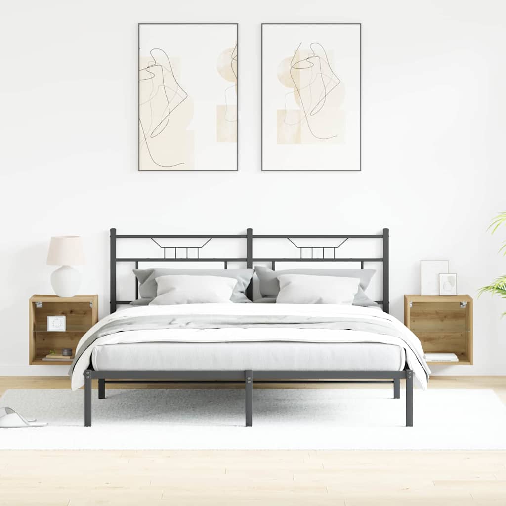 Flytende Hylle 2 stk Artisan Eik 40x28.5x40 cm Konstruert Tre