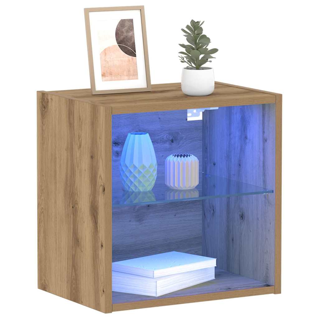 Flytende Hylle 2 stk Artisan Eik 40x28.5x40 cm Konstruert Tre