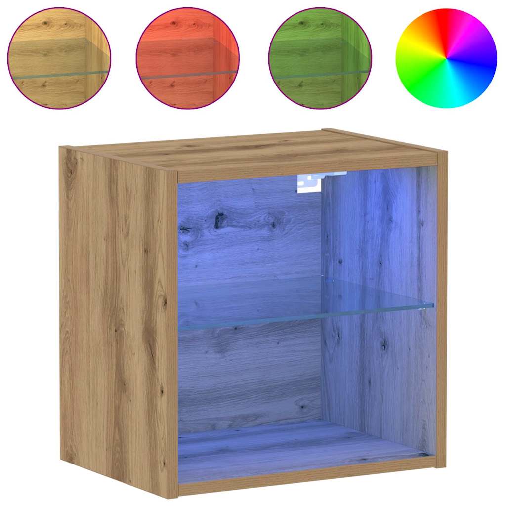 Flytende Hylle 2 stk Artisan Eik 40x28.5x40 cm Konstruert Tre