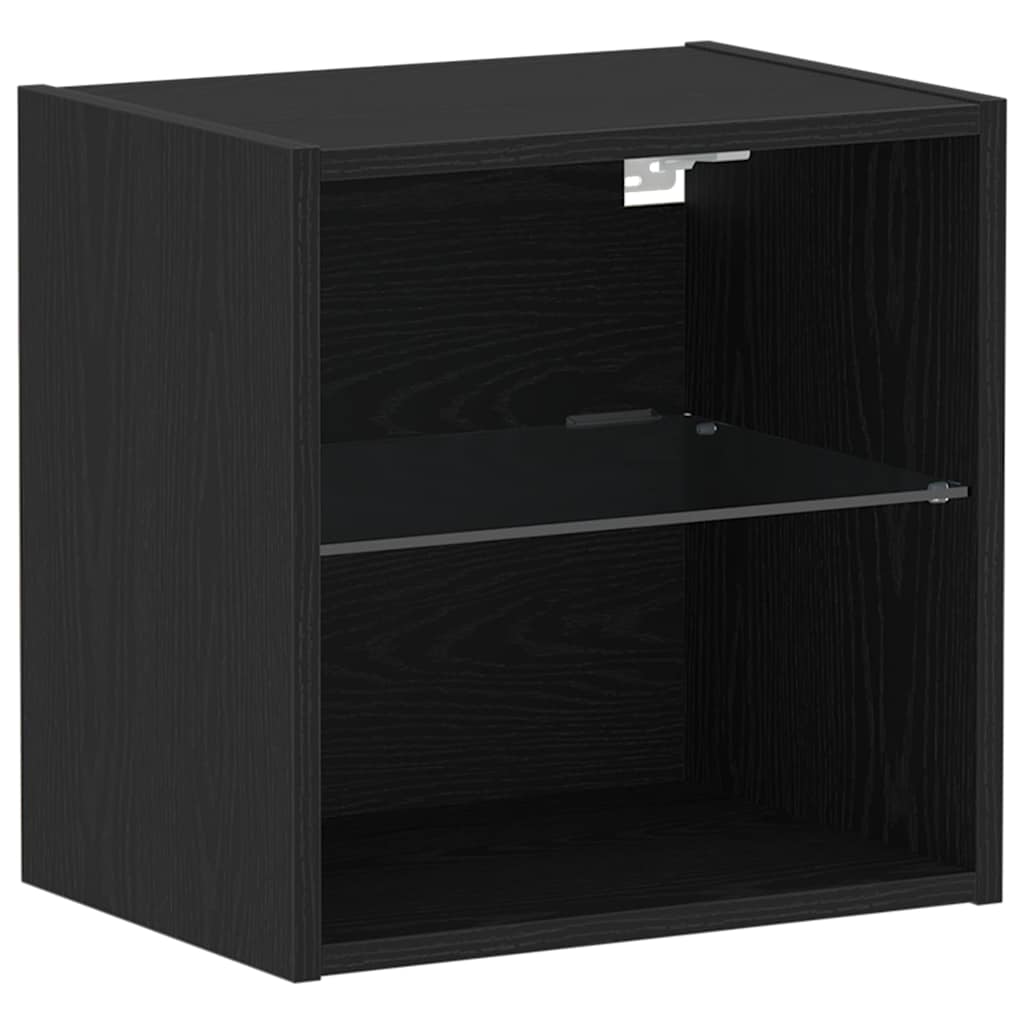 Flytende Hylle Svart Eik 40x28,5x40 cm Konstruert Tre