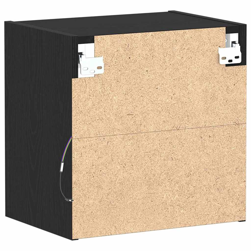 Flytende Hylle 2 stk Svart Eik 40x28,5x40 cm Konstruert Tre