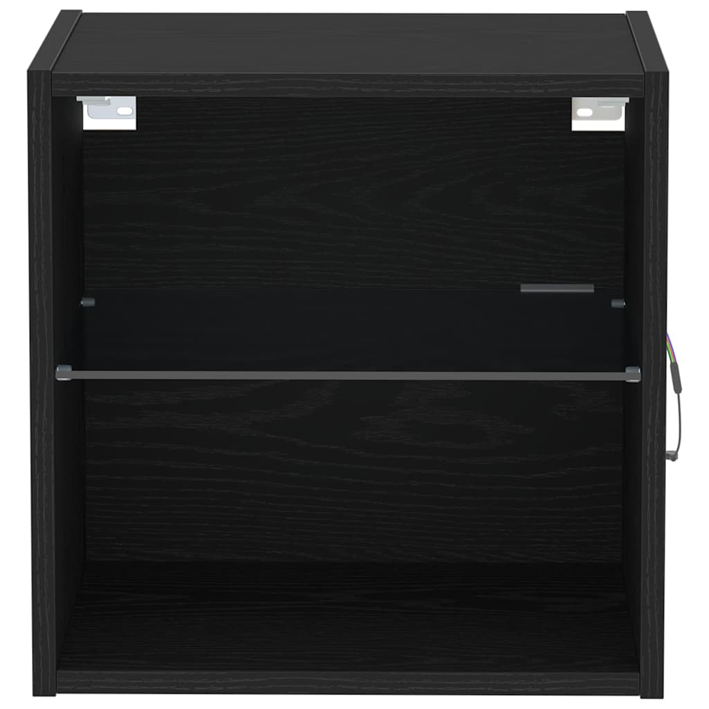Flytende Hylle 2 stk Svart Eik 40x28,5x40 cm Konstruert Tre