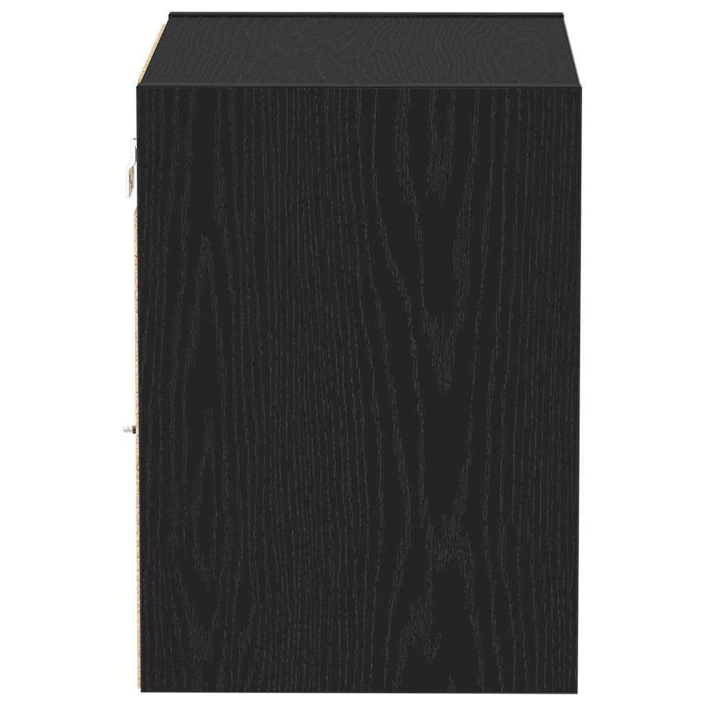 Flytende Hylle 2 stk Svart Eik 40x28,5x40 cm Konstruert Tre